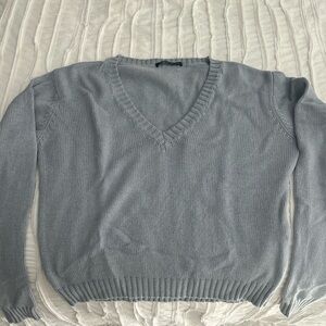 Brandy light blue V neck sweater. One size.